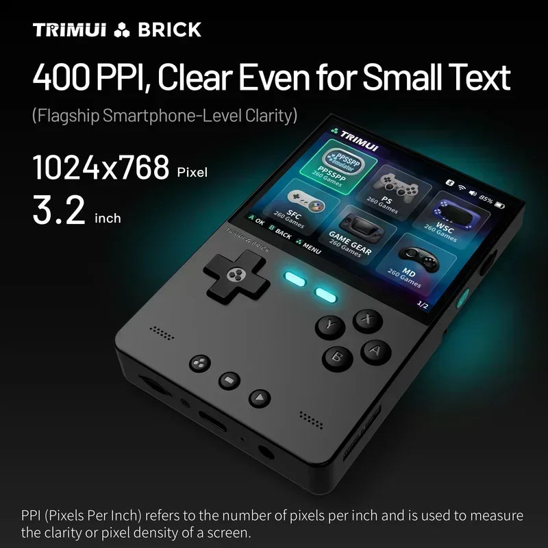 TRIMUI BRICK Retro Handheld Game Console 3.2 Inch Portable Video Game Player Linux System Metal Backplate Free L1 R1 Button