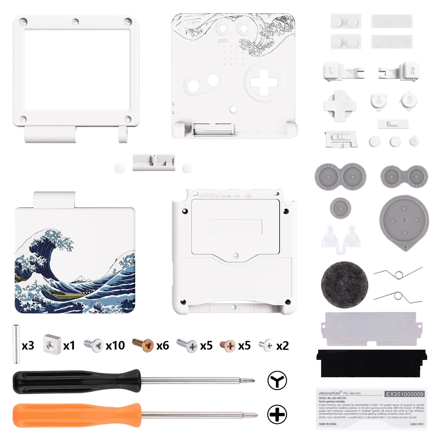 eXtremeRate IPS Ready Upgraded Custom Replacement Housing Shell for Gameboy Advance SP GBA SP for IPS & Standard LCD - Black