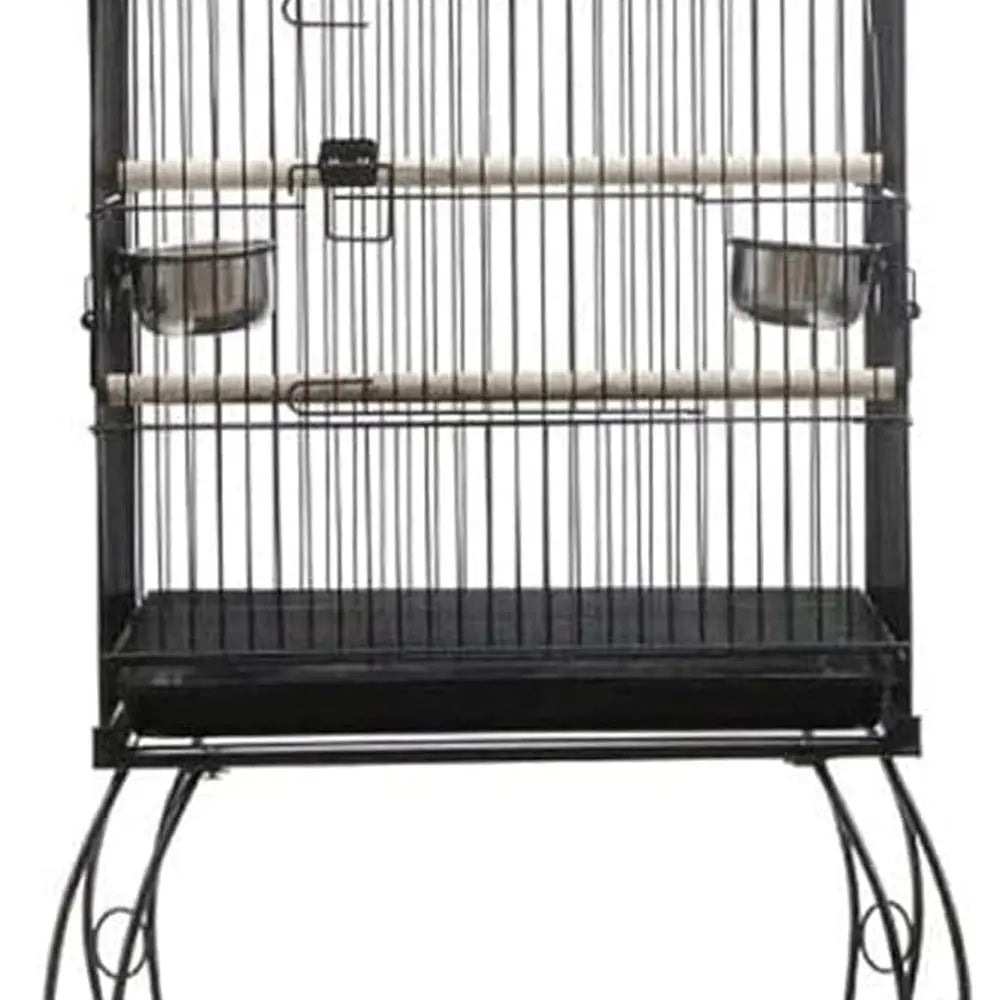 Large Metal Bird Cage with Stand, Ideal for Breeding Pigeons, Parrots, and Parakeets, Silent Wheel for Flight Birds
