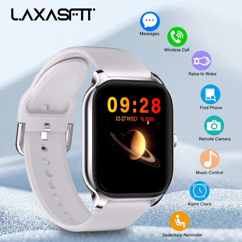 LAXASFIT 2.01 inch smartwatch fitness bracelet bluetooth call health monitoring heart rate smartwatch men android IOS watch