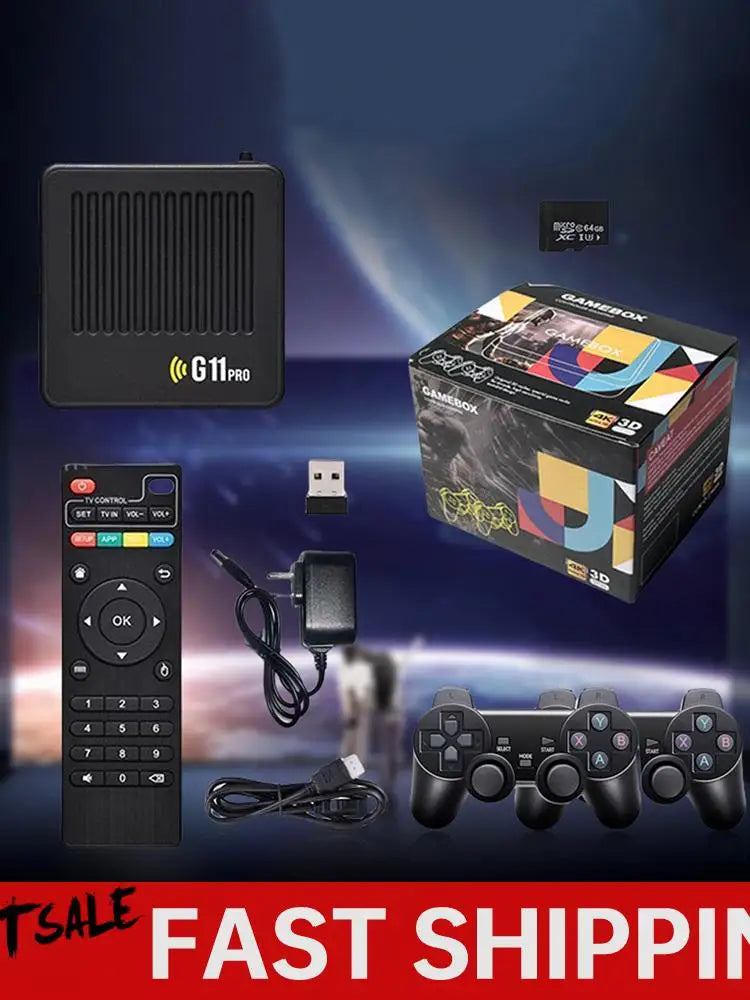 G11 Pro HD Video Game Console Built in 10000+ Retro Games Plug and Play Ultra Low Latency with 2.4G Wireless Dual Controllers