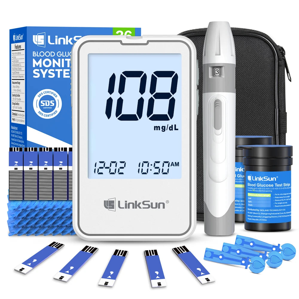 Blood Glucose Monitor G-425-1 50 Strips High-Precision+ Brightness 1 Blood Sugar Monitor 1 Lancing Device Diabetes Testing Kit