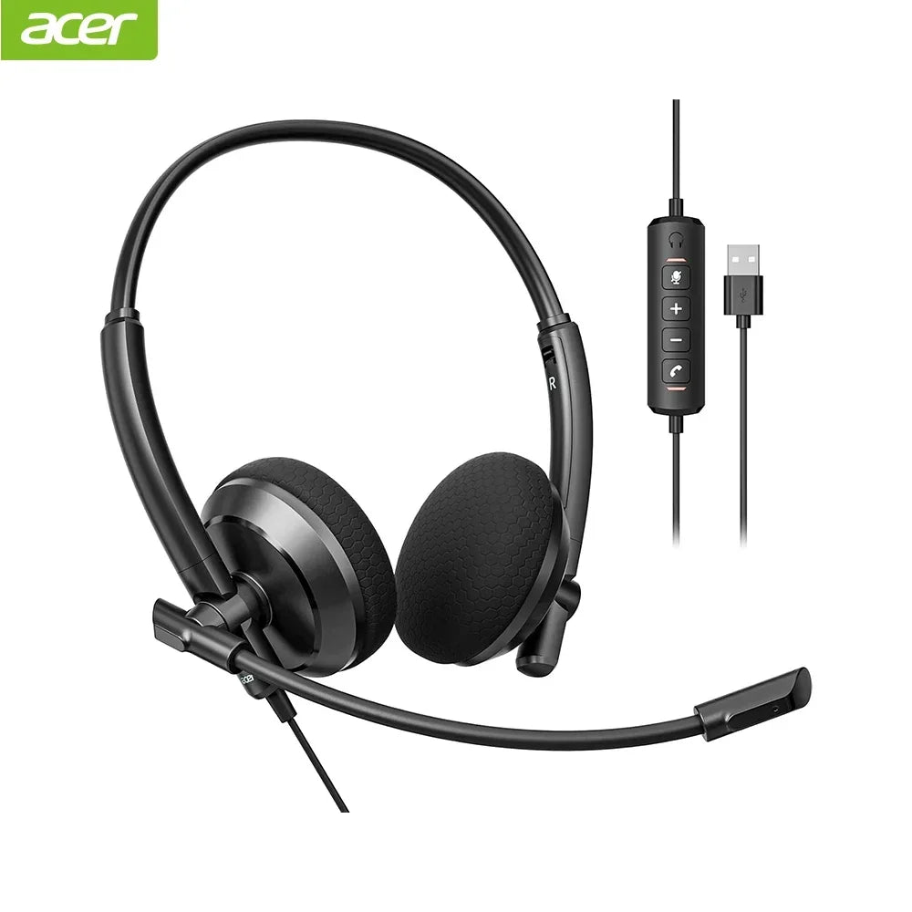 Headset with MIC for PC Wired Headset with Mic for Office Remote Work Call Center Comfortable Design for Long Wear