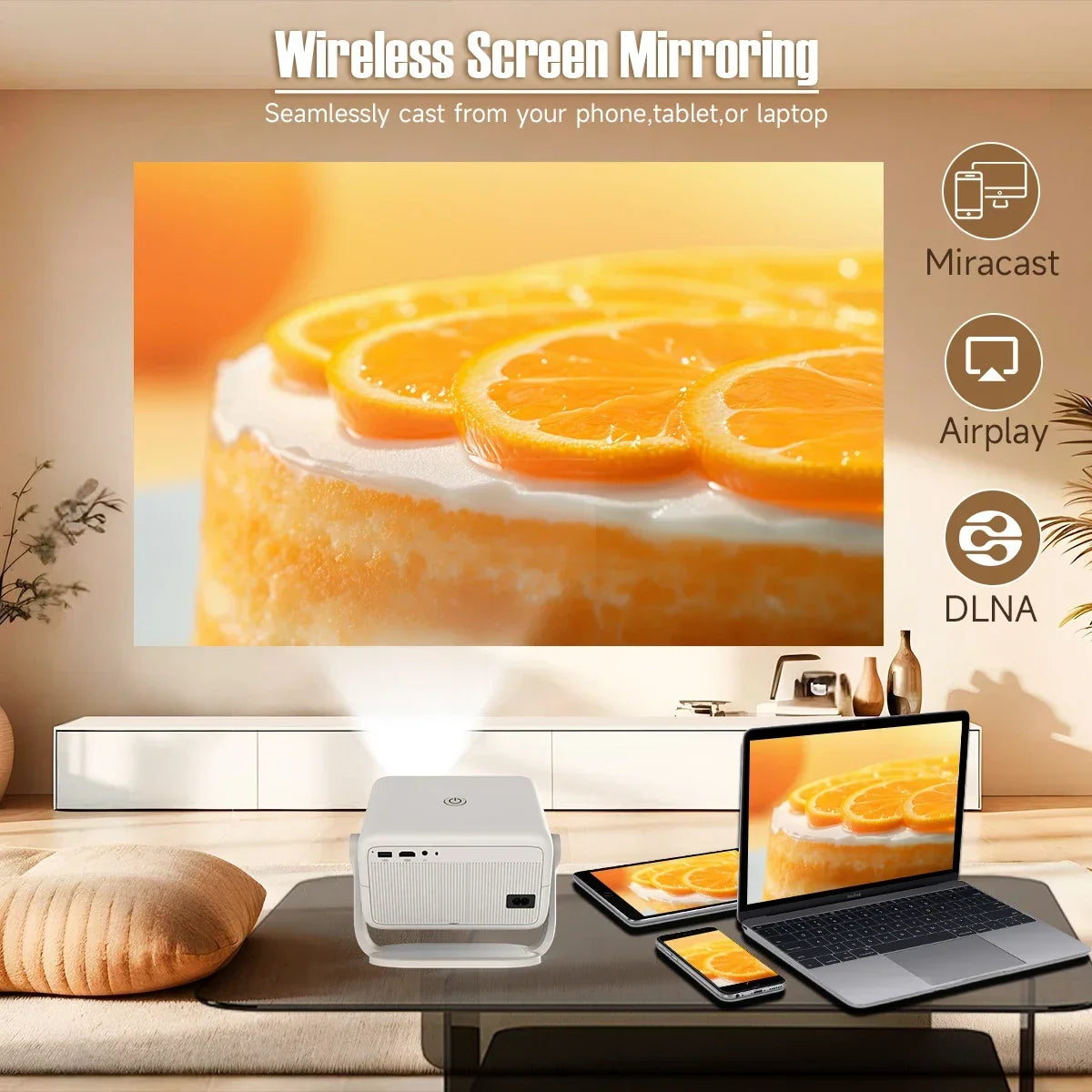 Magcubic 650ANSI L018 4K Projector Native 1080P Home Cinema Auto Focus Keystone Android 11 WiFi6 Portable Projector for Outdoor