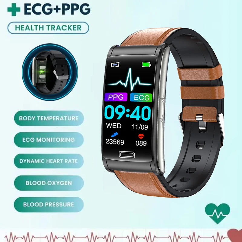 2025 New Men Women Smart Bracelet ECG HRV Heart Rate Blood Pressure Hypoxia Alarm Sleep Monitor Fitness Tracker Sports Watch