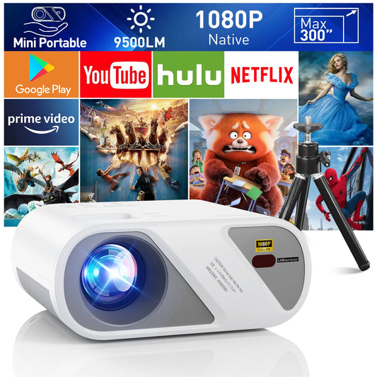 Full HD 1080P Video Projector With Tripod/Portable Mini Outdoor Movie For iPhone/Home Theater Projector Compatible With HDMI