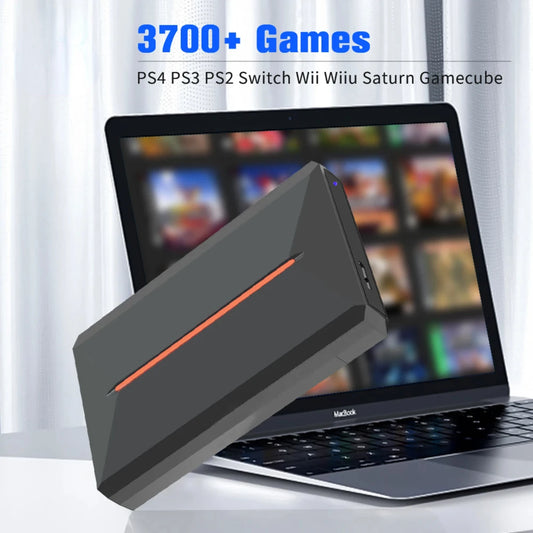 500GB Launchbox Gaming External Hard Drive  PS4/PS3/PS2/PS1//Gamecube/N64 Games HDD With 3700+ Games Plug&Play  WIN