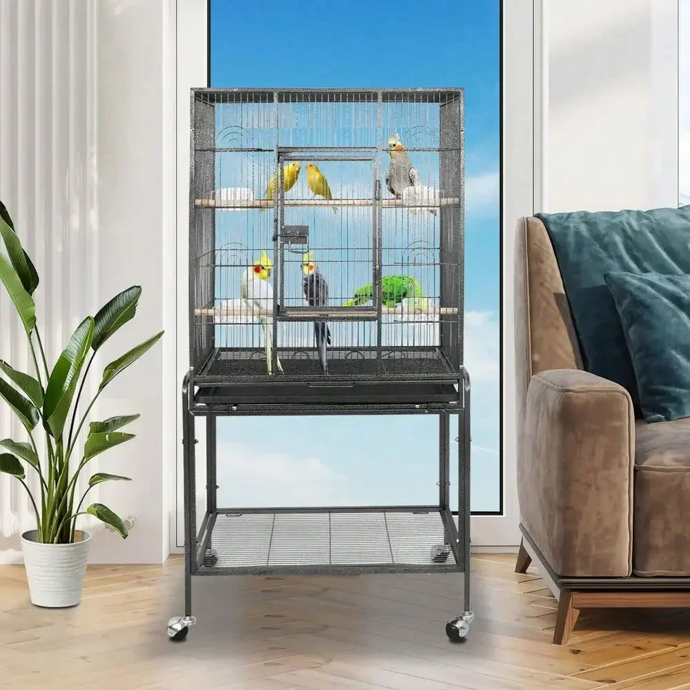 Bird Cage Large Play Top Bird Parrot Finch Cage Macaw Cockatoo Pet Supplies 53"