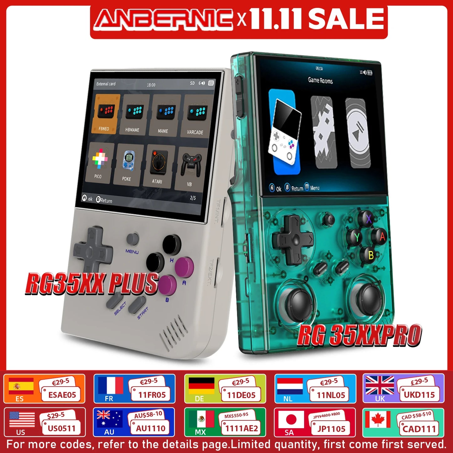 ANBERNIC 64 Bit RG 35XXPRO RG35XX PLUS Retro Handheld Game Player Built-in 64G TF 5K+ Classic Game HD TV Out 3.5 Inch IPS Screen