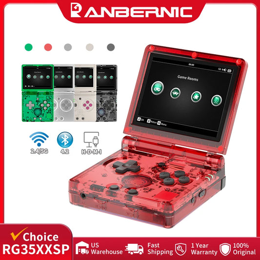 ANBERNIC RG35XXSP Flip Retro Handheld Game Console Linux 64bit WiFi Bluetooth Retro Video Gaming Console Online Play HDMI-TV Out