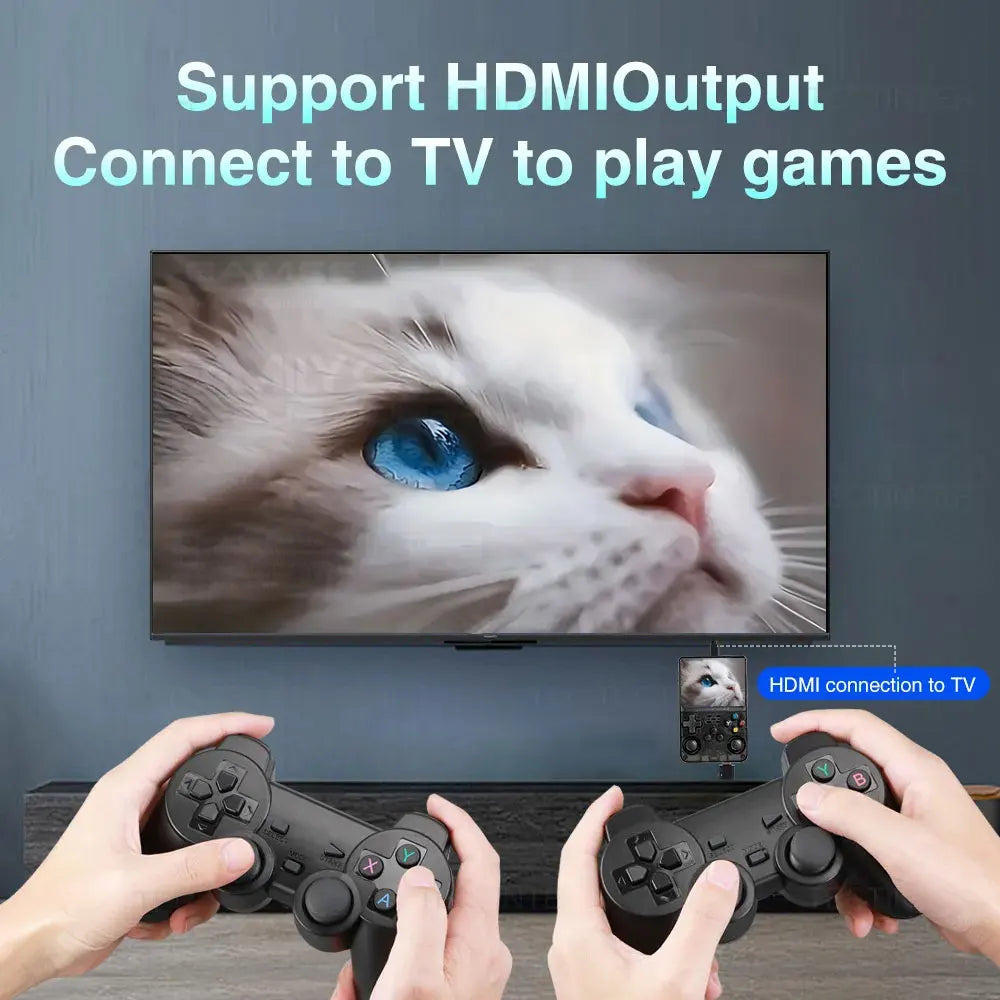 WUDS Open Source R36HD Retro Handheld Video Game Console Linux System 3.5 Inch IPS Screen Portable Pocket Video Player 64G games