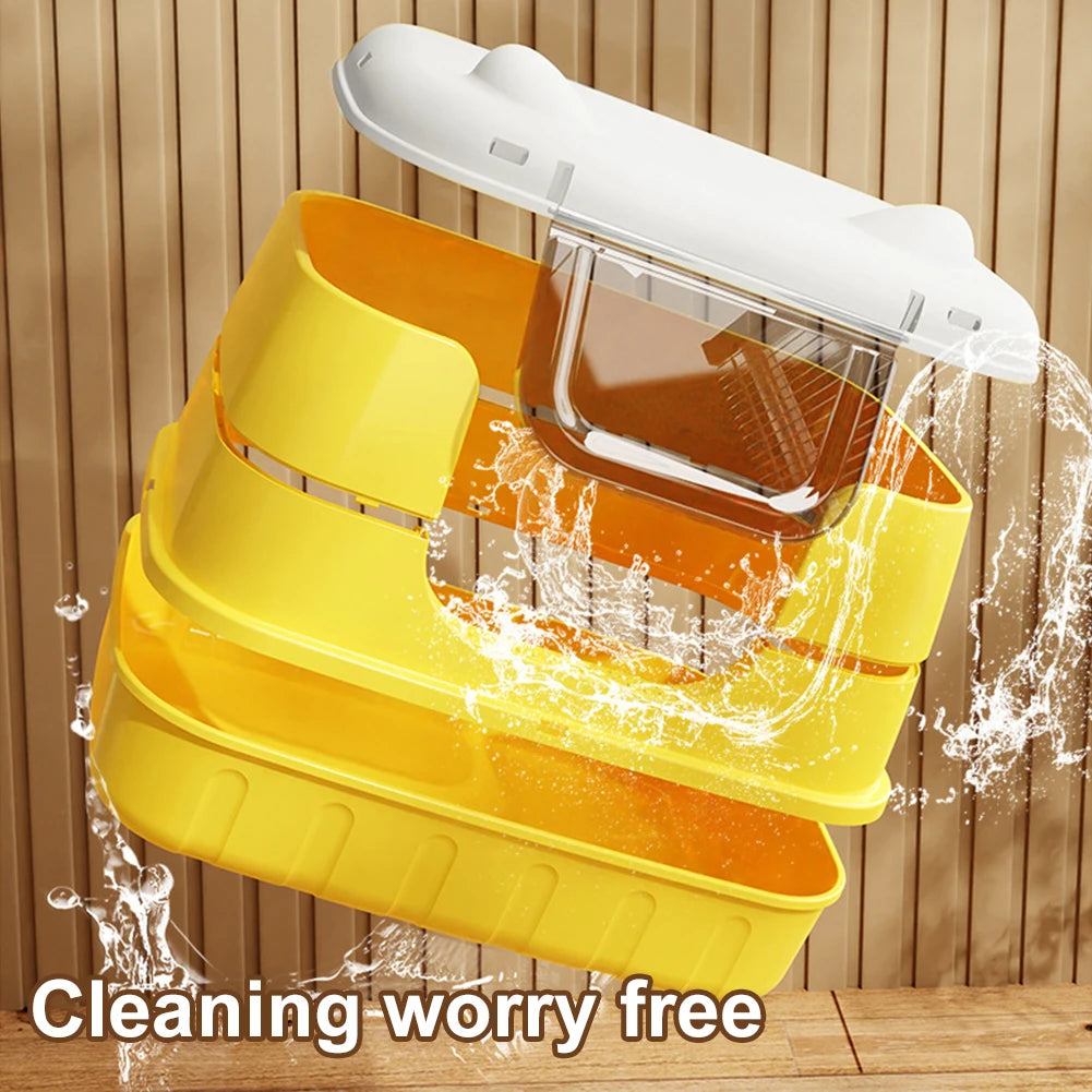 Cat Bedpans Anti Splashing Cat Litter Pan with Scoop Kitty Litter Tray with Lid for Larger Cat Breeds Or Multiple Cat Households