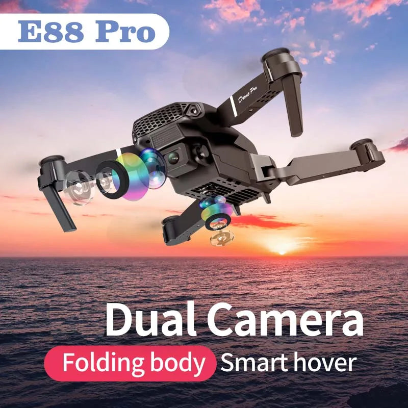 E88 Pro Drone Quadcopter Remote Control Handle Four Axis Aircraft HD 6K Photography UAV Altitude Fixation Helicopter Toys