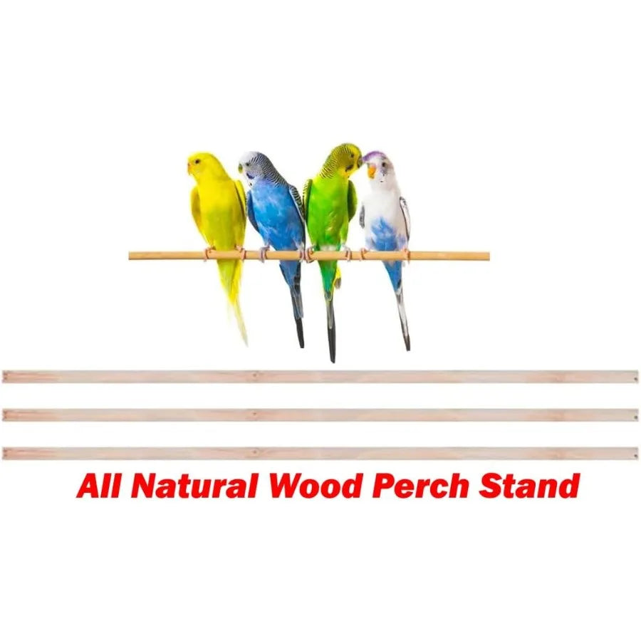 37Inch Portable Double Roof Top Hanging Flight Bird Cage with Playing Toys for Small Parrot Cockatiel Sun Quaker Parakeet Green