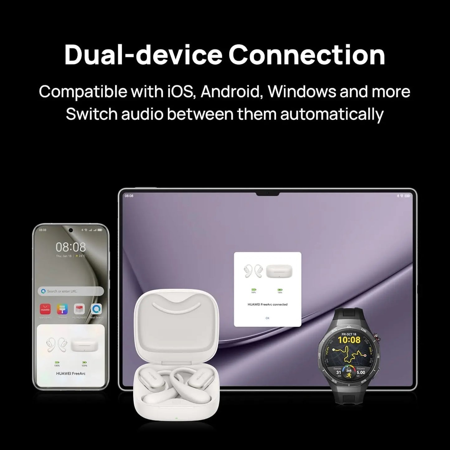 Open Headphones, Incredible Sound, IP57 Water Resistance, up to 28 Hours, Sports Headphones Bone Conduction