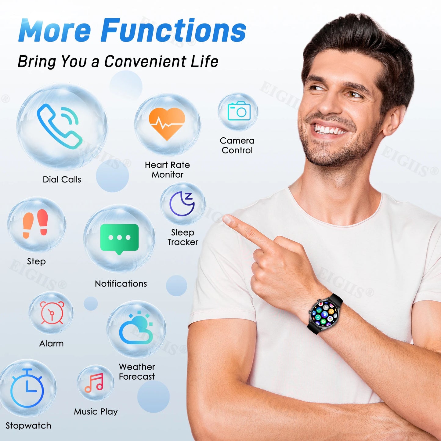 LaNikar New Smart Watch Men Bluetooth Call Full screen touch Sport Fitness Watch Heart Rate Monitor Smartwatch For IOS Android