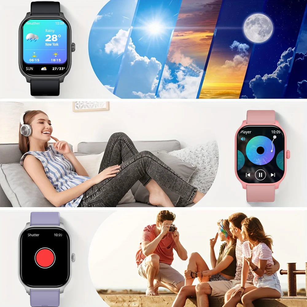 LAXASFIT 2025 New Smart Watch Men's Women's Bluetooth Call Voice Assistant 100+ Sports Functions IP68 Waterproof Smartwatch