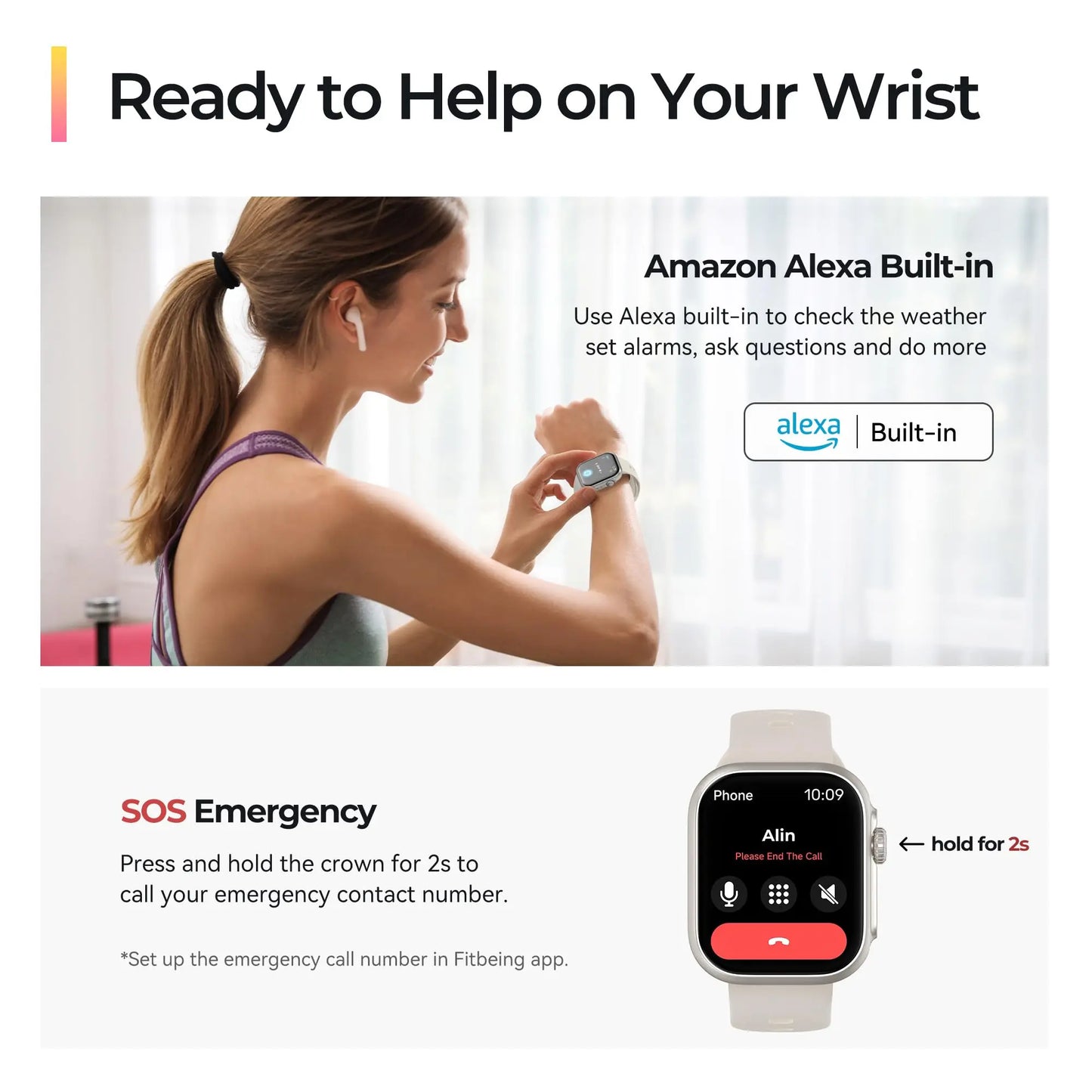 Little meatball, Smart Watch, Fitness Tracker, SpO2 Sleep Monitor, 1.83-inch Wireless Talk 13-Day Battery, (Black)