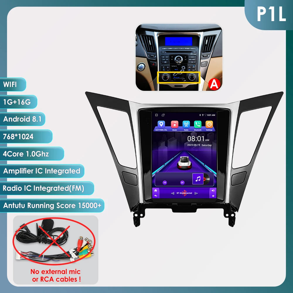 9.7"7862 Andriod 13 Car radio for Hyundai Sonata YF 8 2010-2018 multimedia player GPS navi Stereo 4G Carplay 2din SWC Autoradio