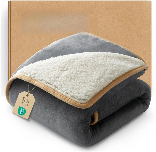 Pet Blanket – Sherpa & Fleece – TPU Barrier – 420 g – Reversible – Machine Washable – For Cats and Dogs