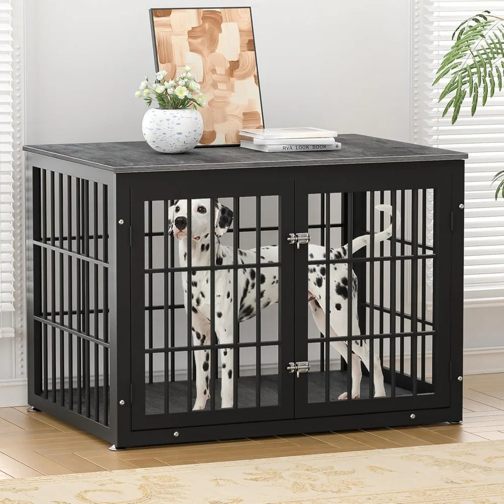 42 Inch Heavy Duty Dog Crate Furniture for Large and Medium Dogs, Decorative Pet House End Table, Wooden Cage Kennel Furniture I