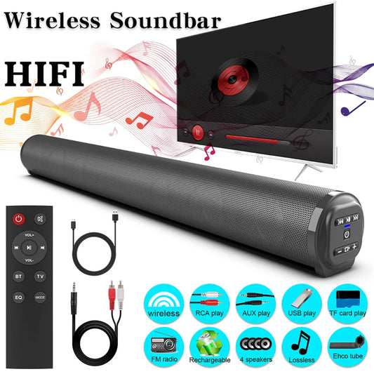 Sound Bar TV Sound System Bluetooth Speaker Wireless Subwoofer Bass Home Theater Rechargeable Lound Portable Speaker