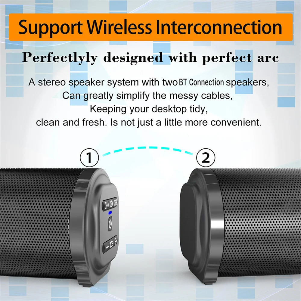 Sound Bar TV Sound System Bluetooth Speaker Wireless Subwoofer Bass Home Theater Rechargeable Lound Portable Speaker