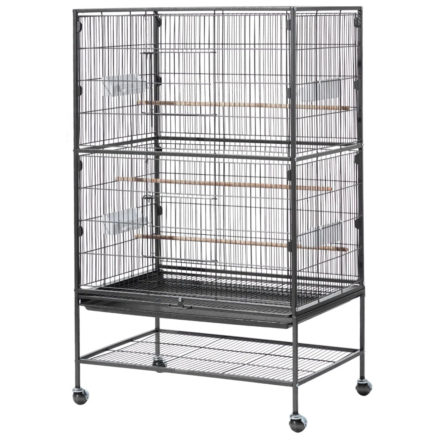 Bird Flight Cage 31.5 x 20.5 x 52 inch Wrought Iron with Perches