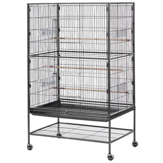 Bird Flight Cage 31.5 x 20.5 x 52 inch Wrought Iron with Perches