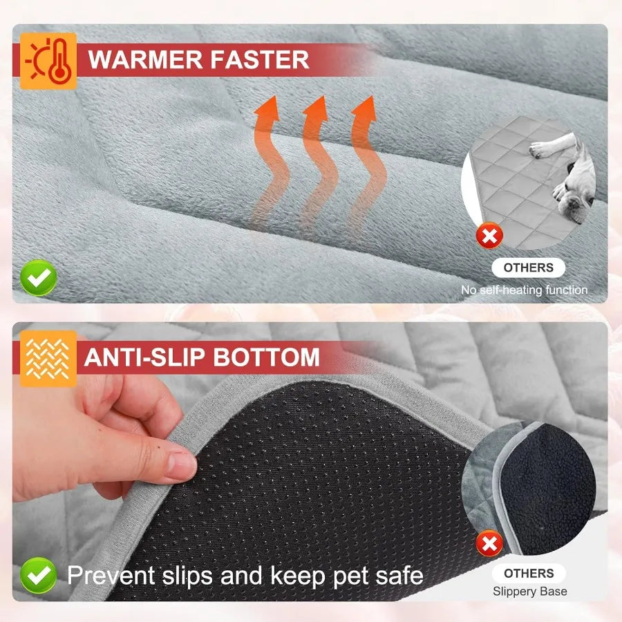 Self Warming Cat Bed Mat Self Heating Dog Pad for Indoor Outdoor Pet House Heated Thermal Warmer Cat Blanket for Kitten Puppy W