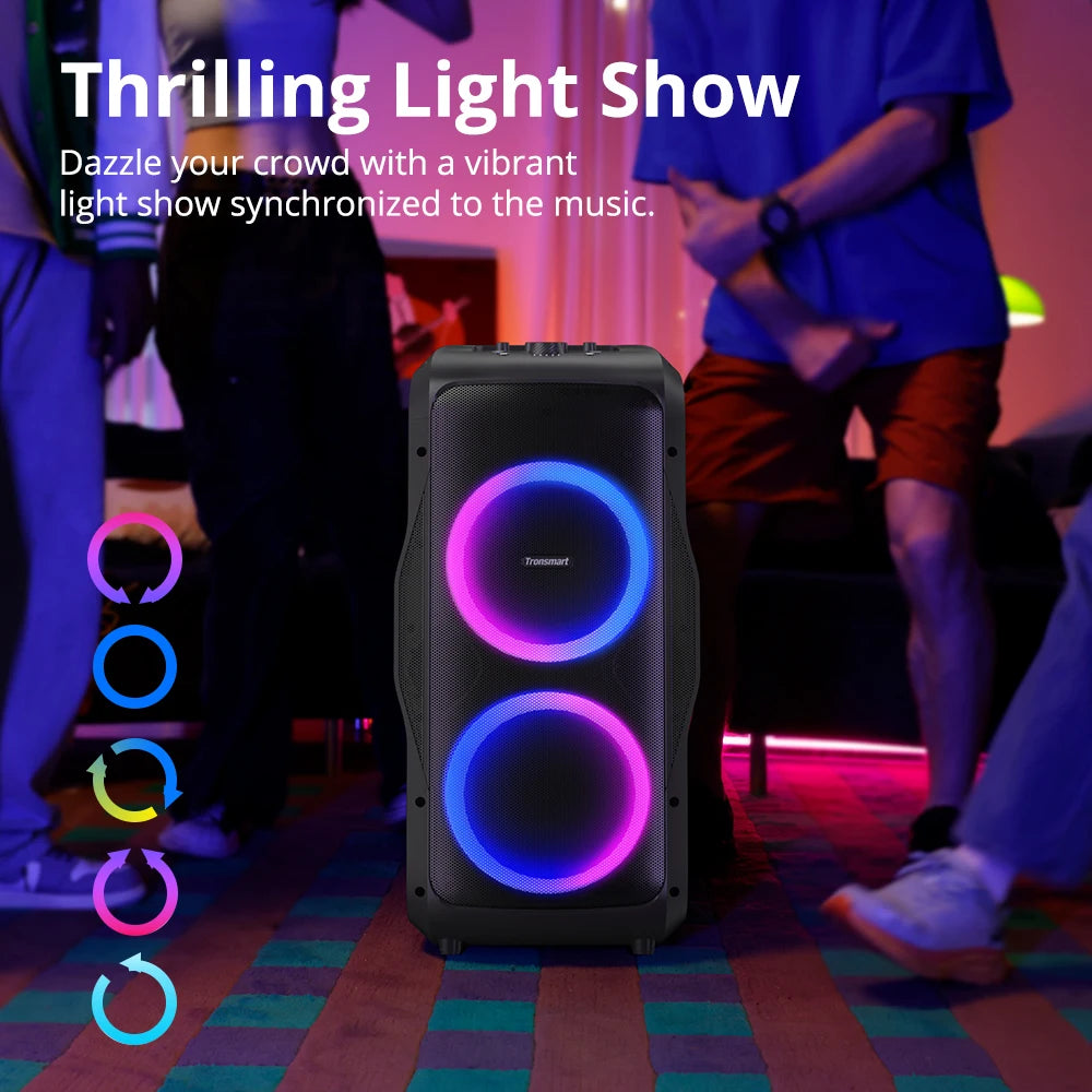 Tronsmart Halo 300 Speaker, 240W Partybox, Bluetooth Party Speaker with Guitar/Mic/XLR Input, TWS, 20-Hour Playtime, APP Control