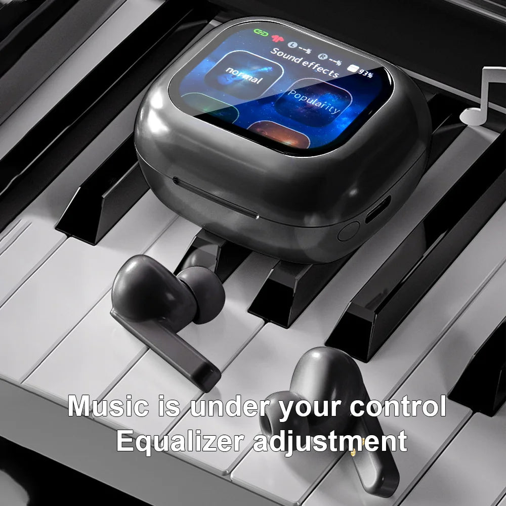 Original TWS Wireless Bluetooth Earphones Earbuds Smart LCD Touch Screen With APP HiFi Stereo Sound Headphones HD Call