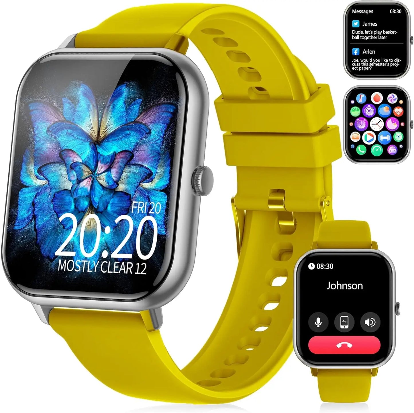 Smart Watch for Men Women 1.83" Fitness Tracker Heart Rate Blood Oxygen Sleep Monitor, IP68 Waterproof  Watch for Android IOS