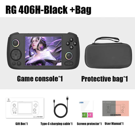 ANBERNIC RG406H Handheld Game Console 4 Inch IPS Multi-touch Screen Android 13 3D Hall joystick hall trigger Video Game RG 406H