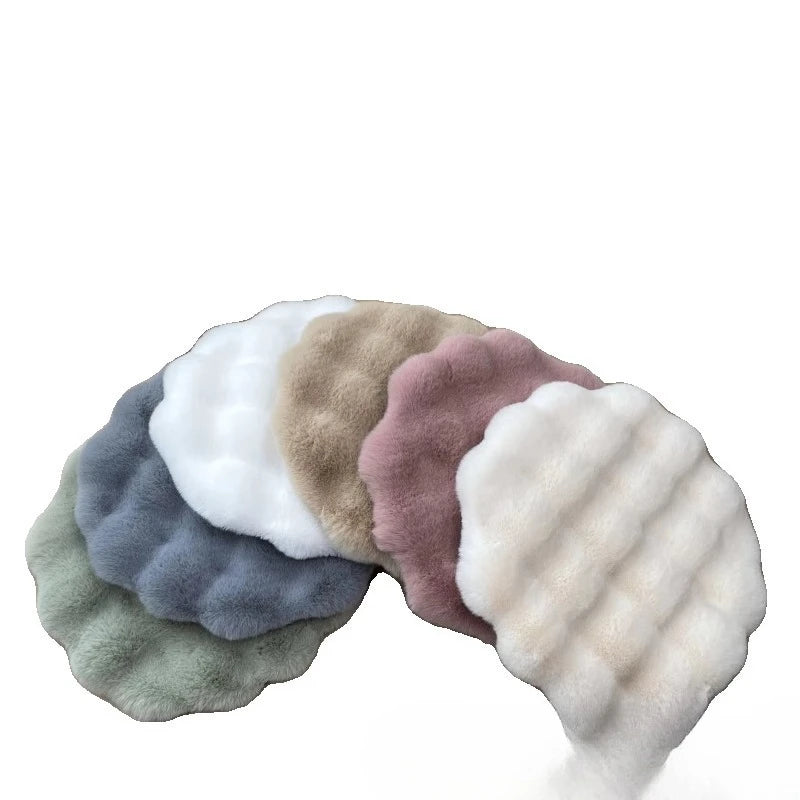 Rabbit Plush Cat Nest Cushion Doghouse Sleep Round Seat Cushion Pet Bed Sleep Wool Pad Autumn and Winter Warm Cat Floor Mat