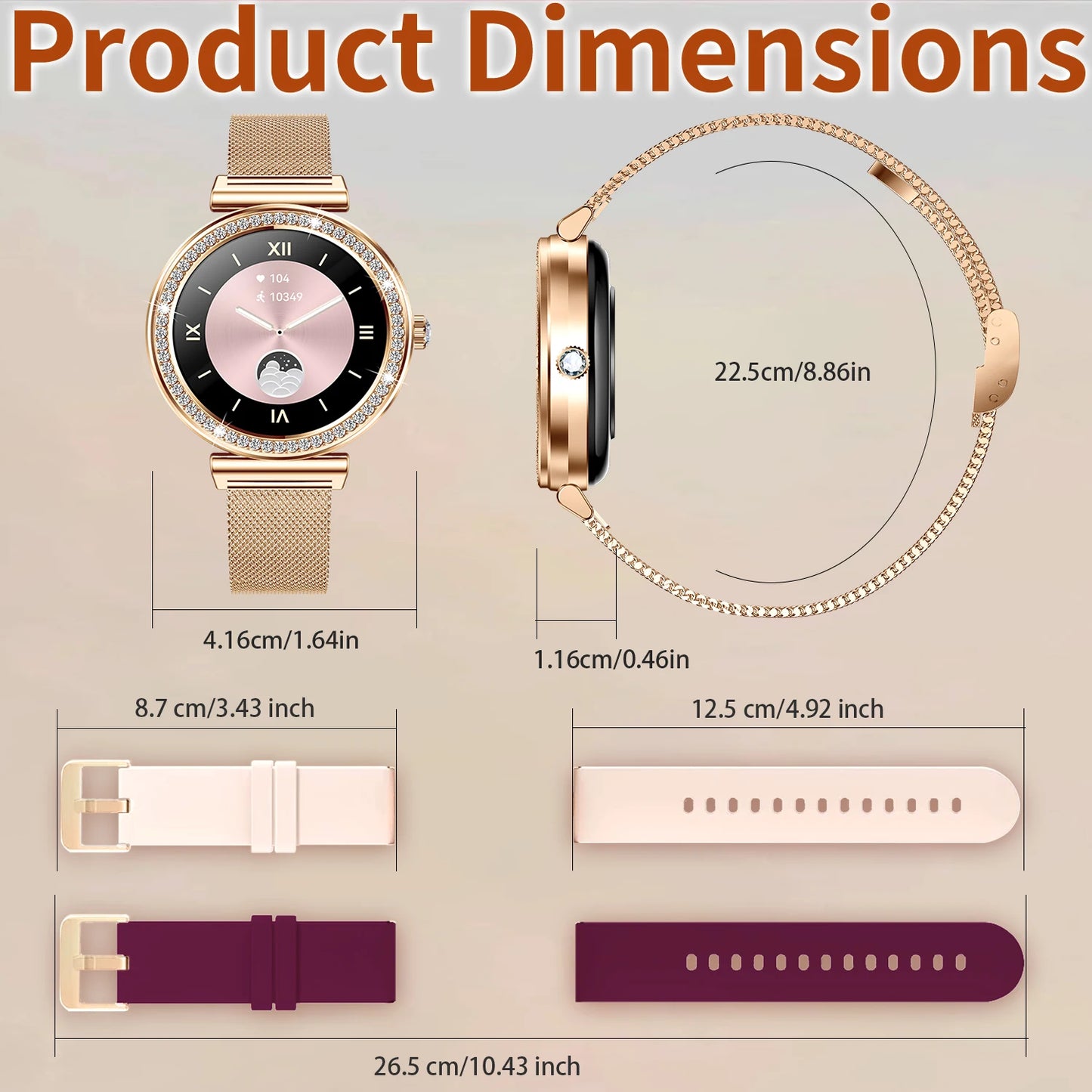 Women Smart Watch(Wireless Calls),1.29" Touchscreen Smartwatch for iPhone/Android with Sport Modes, Women Function/Perfect Gifts