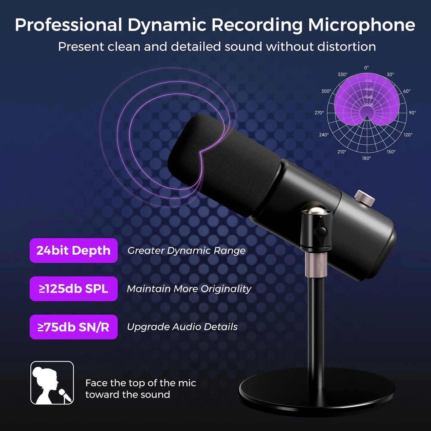 NearStream Professional Microphone Dynamic XLR USB Mic Desktop US Local Shipping Plug-and-Play for Gaming Studio Streaming