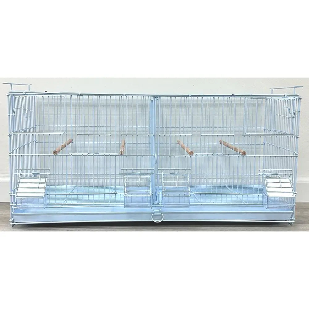 Large Stackable Breeder Bird Cage with Removable Center Divider and Breeding Nest Box with Removable Rolling Stand