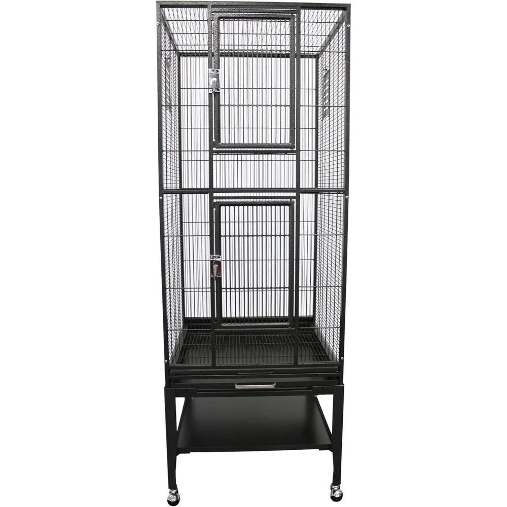 Madagascar Cage - 60" Tall Durable Spacious Metal Cage - for Sugar Gliders, Squirrels, Marmosets & Other Small Pets