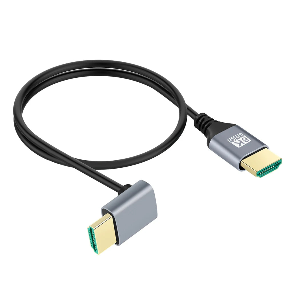90 Degree Male To Male Cable 8K 60HZ 4K 120Hz HDMI-Compatible 2.1 Cable Cord Left/Right/UP/Down Angle for HD TV PS4 PS3 Xbox One