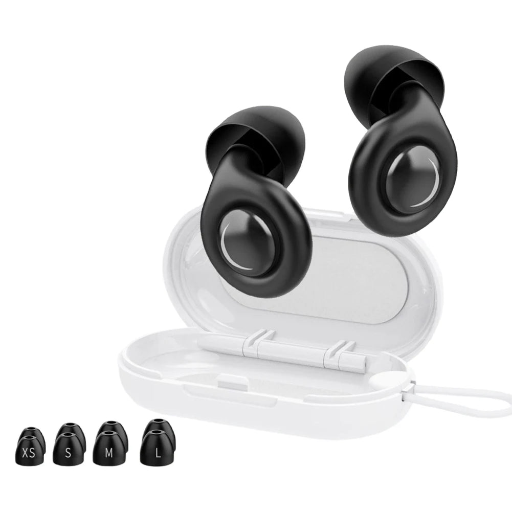 Reusable Silicone Snore Blocker Ear Plug with 10 Ear Tips in XS/S/M/L Anti-Noise Motorcycle Earplugs Noise Cancelling Ear Plugs