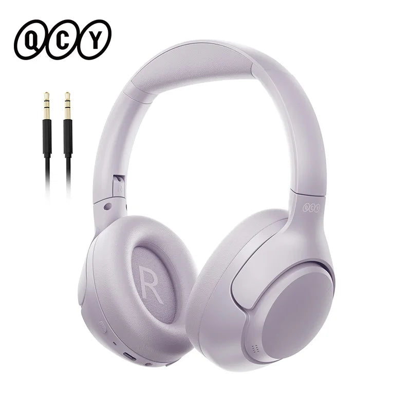Hi-Res Audio Over Ear Headphones 43dB Hybrid Active Noise Cancellation Earphones Bluetooth 5.4 Foldable Headset 60Hrs