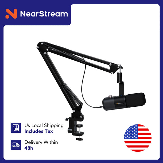 NearStream Professional pc Mic USB XLR Dynamic Microphone Boom Arm for Gaming Studio set Podcast Recording US Local Shipping