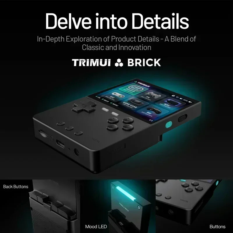 TRIMUI BRICK Retro Handheld Game Console 3.2 Inch Portable Video Game Player Linux System Metal Backplate Free L1 R1 Button
