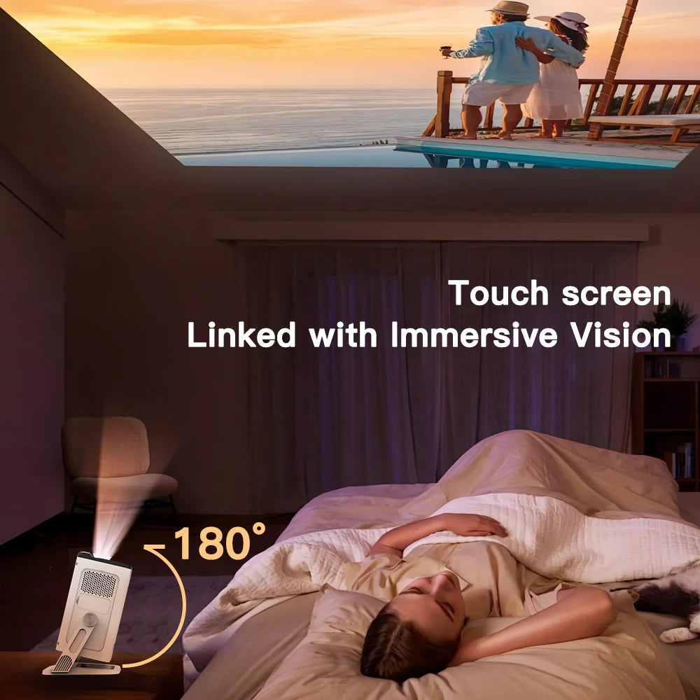 Portable Smart Projector 400ANSI Android 11 MINI Home Beamer Dual WiFi6 BT5.4 Remote Control Projection 4K Support