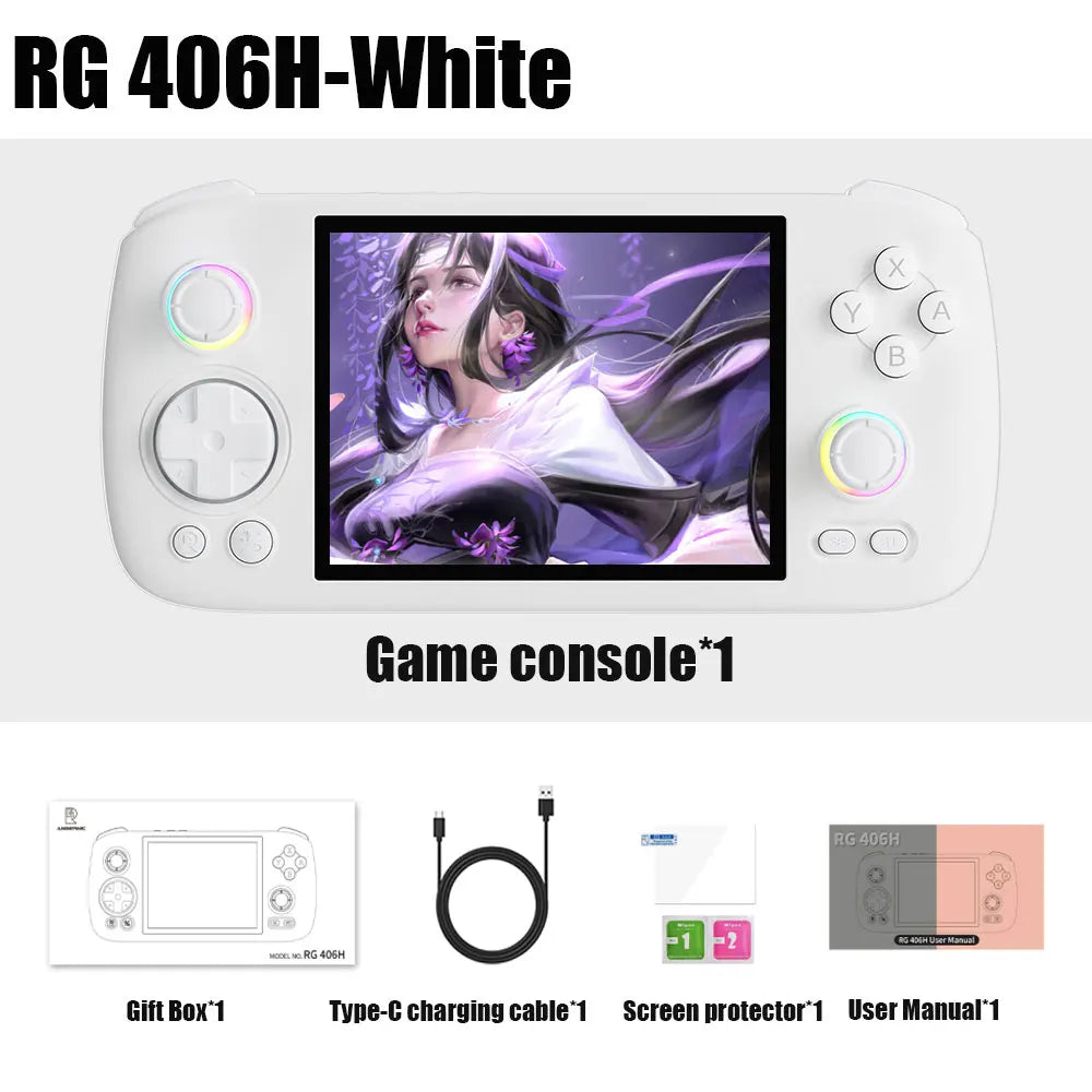 ANBERNIC RG406H Handheld Game Console 4 Inch IPS Multi-touch Screen Android 13 3D Hall joystick hall trigger Video Game RG 406H