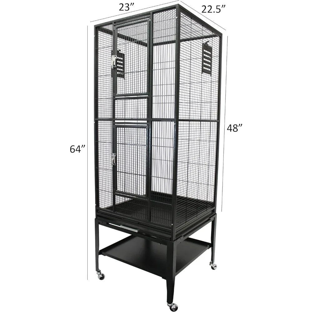 Madagascar Cage - 60" Tall Durable Spacious Metal Cage - for Sugar Gliders, Squirrels, Marmosets & Other Small Pets
