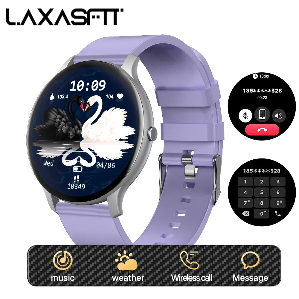LAXASFIT Smart Watch 1.46 HD Screen Heart Rate Monitor Sports Fitness Watch IP68 Waterproof Bluetooth Android IOS Smart Watch