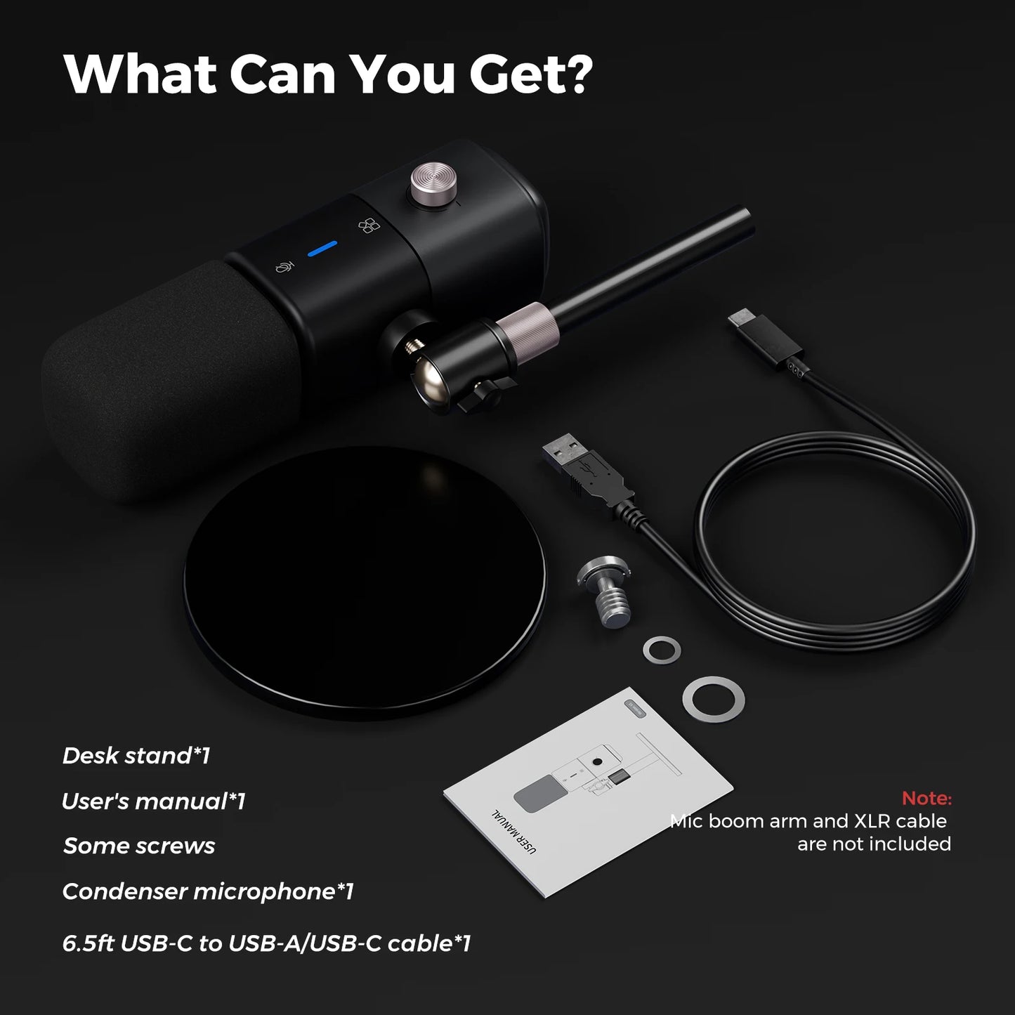 NearStream Desktop Microphone Condenser USB XLR US Local Shipping Plug-and-Play Professional Mic pc for Gaming Streaming