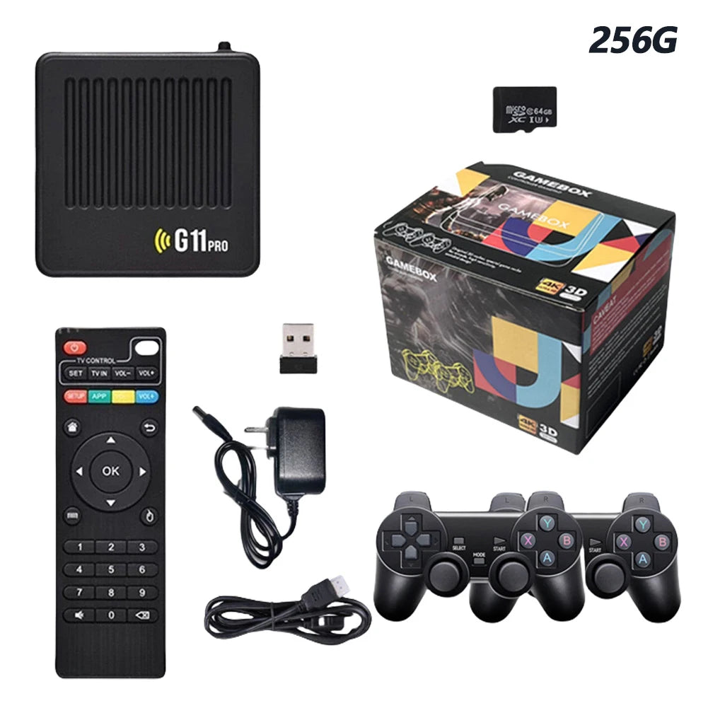G11 Pro HD Video Game Console Built in 10000+ Retro Games Plug and Play Ultra Low Latency with 2.4G Wireless Dual Controllers